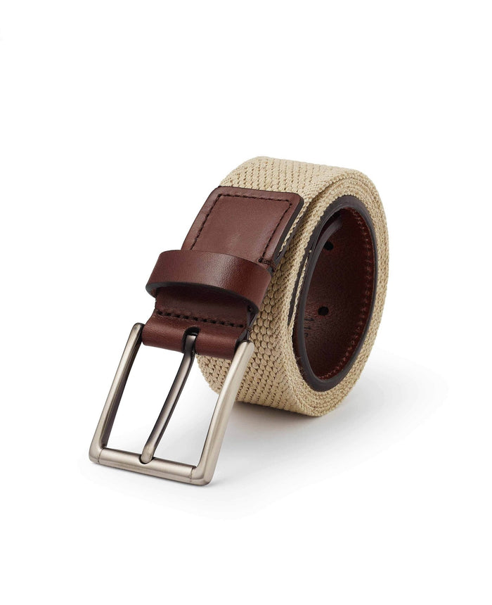 Men's Beige Woven Belt rolled