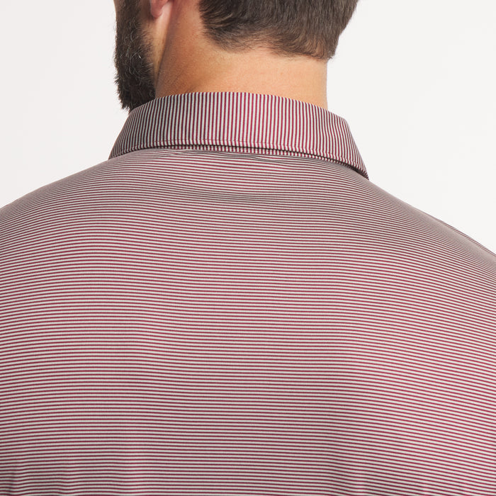 Maroon & Gray Stripe | ON MODEL | BACK COLLAR DETAIL