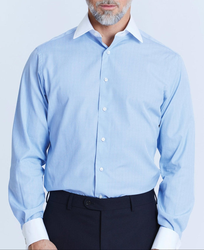 bernard blue prince of wales made to measure shirt model 1