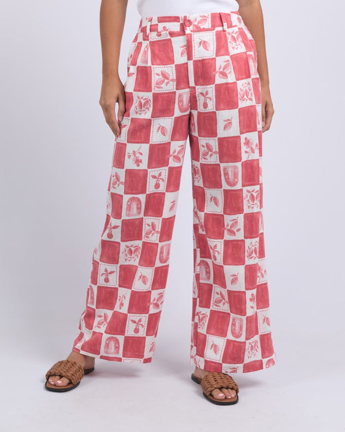Foxwood Biarritz Pant in Crimson Print | Gretel Lane Australia