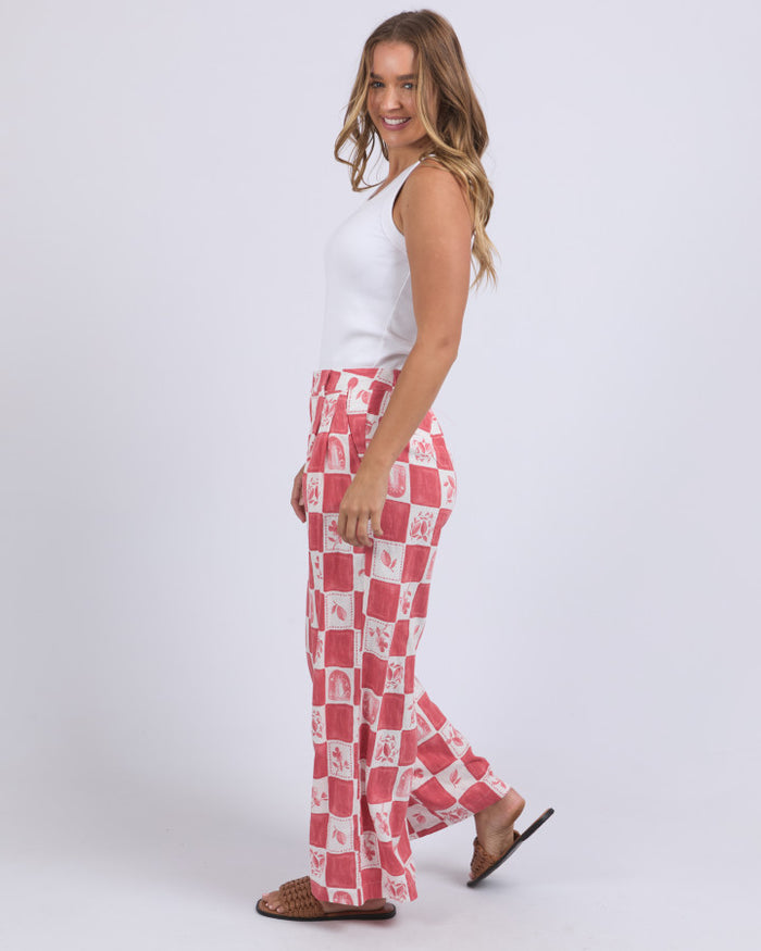 Foxwood Women's Printed Pants with Flat Front & Elastic Waist