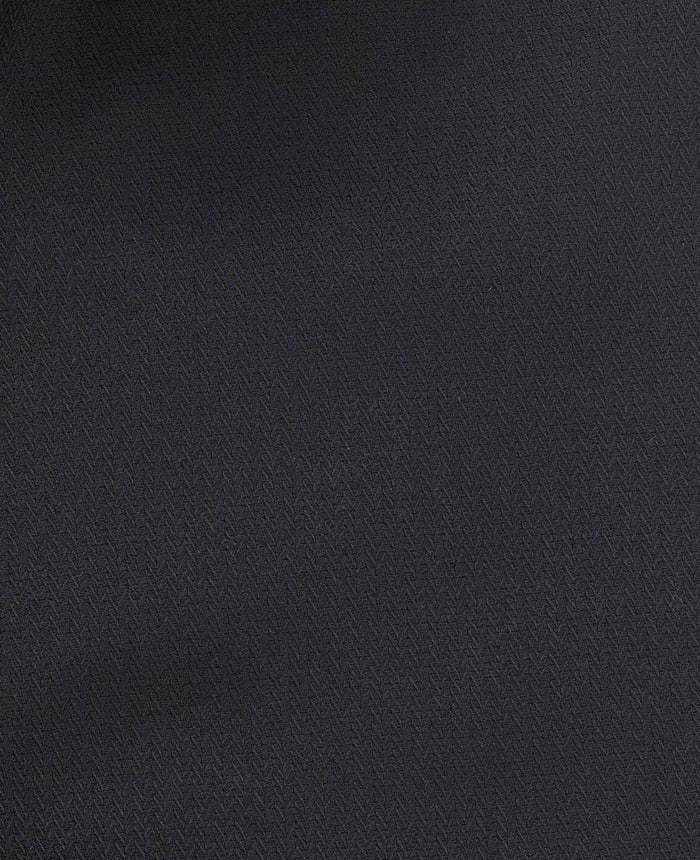 Men's Black Cotton Herringbone Slim Fit Formal Shirt With Double Cuffs fabric detail