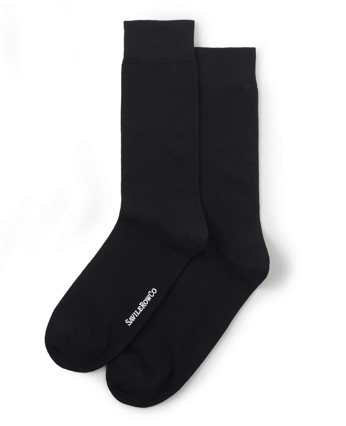 Men's Black Cotton Rich Socks Three Pack pair view