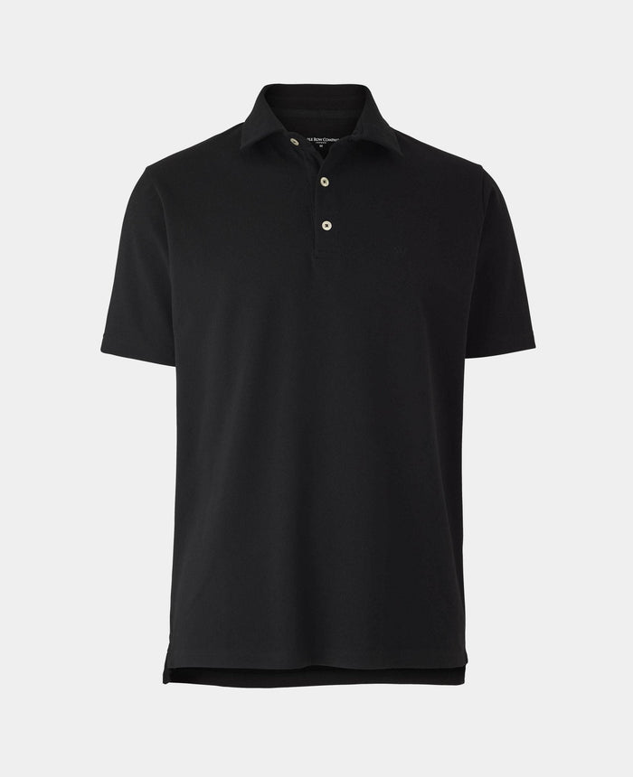Men's Black Cotton Short Sleeve Polo Shirt mannequin