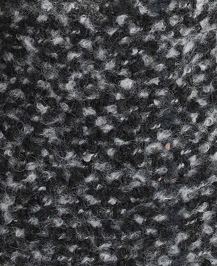 Men's Black Grey Textured Moccasin Slippers fabric detail