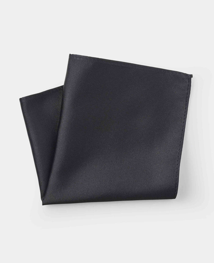 Men's Black Vegan Pocket Square folded