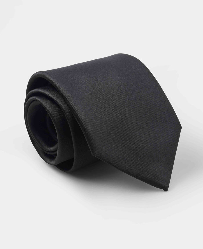 Men's Black Vegan Tie rolled up