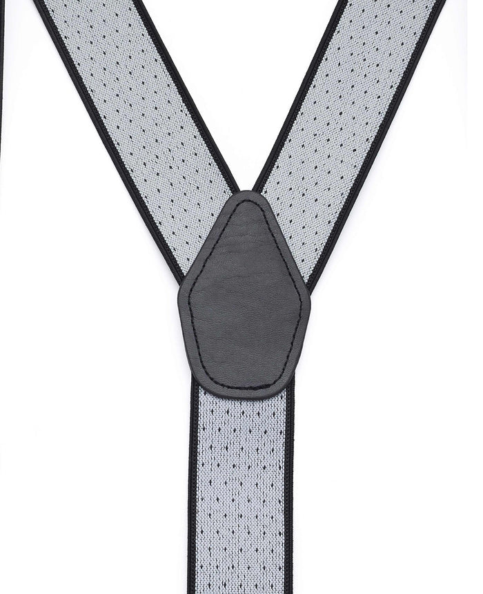 Black White Pindot Stripe Adjustable Braces