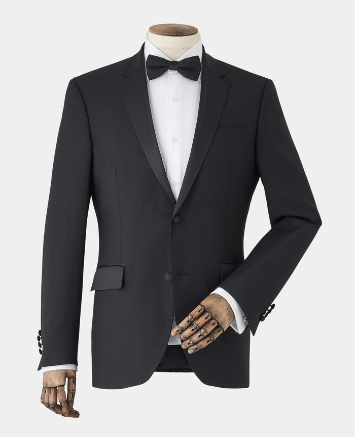 Black Wool Blend Tailored Dinner Suit Jacket