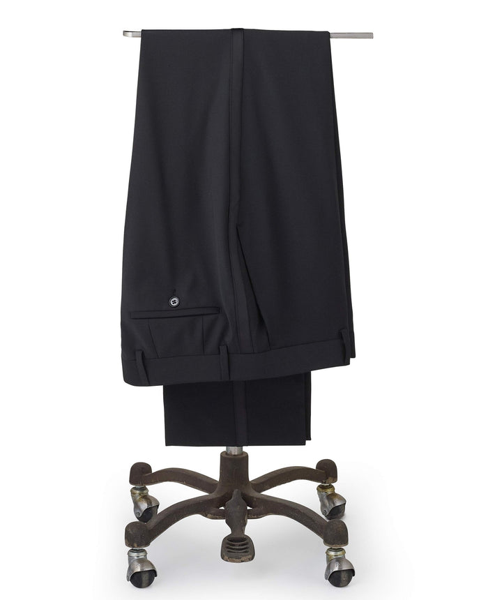 Black Wool Blend Tailored Dinner Suit Trousers