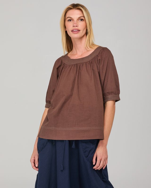 Boom Shankar Women's Brown Cotton Bliss Top | Gretel Lane