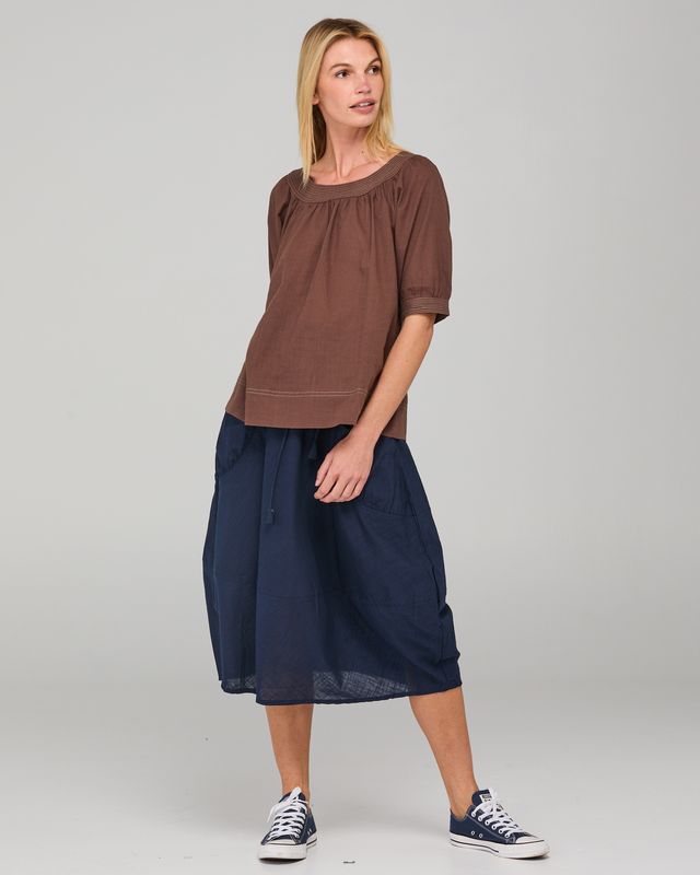 Boom Shankar Women's Brown Cotton Bliss Top | Gretel Lane
