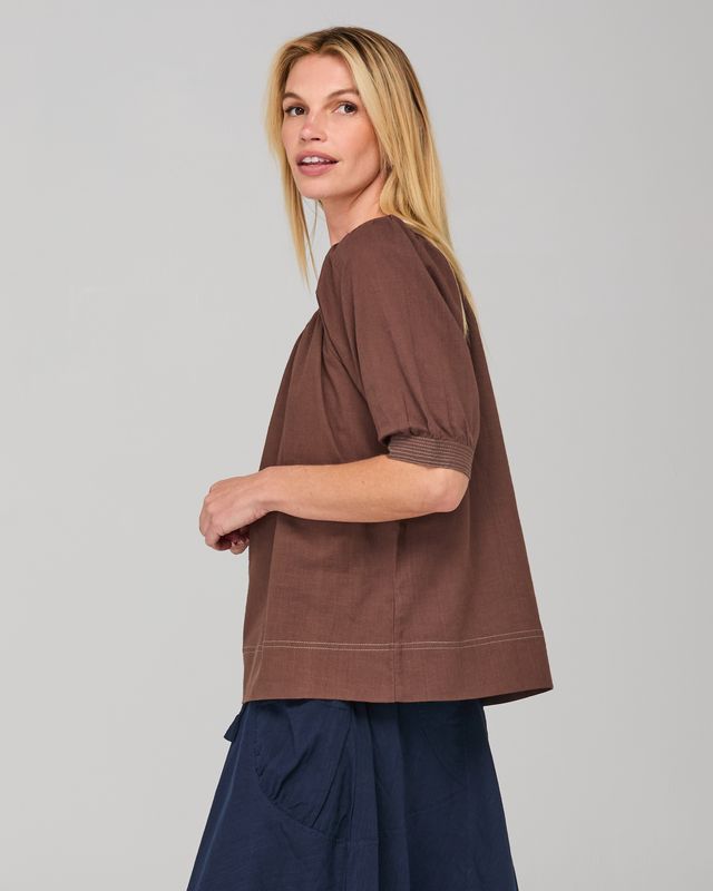 Boom Shankar Women's Brown Cotton Bliss Top | Gretel Lane