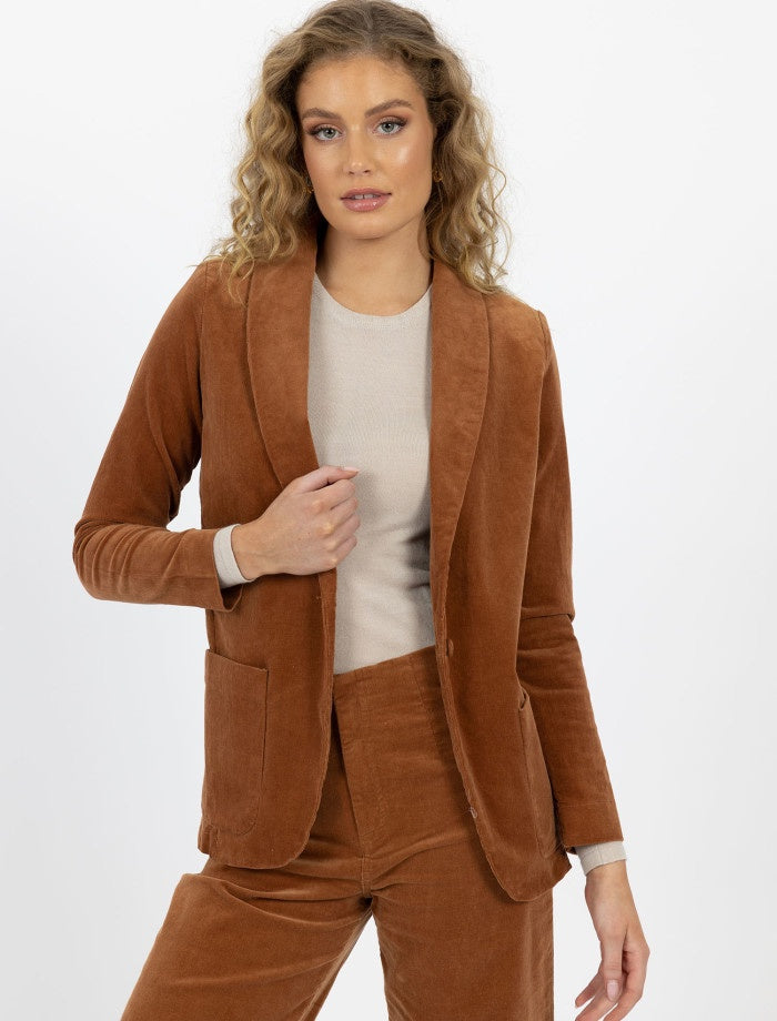 Blondie Stretch Cotton Blazer - Caramel