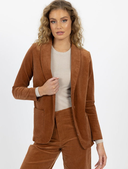 Blondie Stretch Cotton Blazer - Caramel