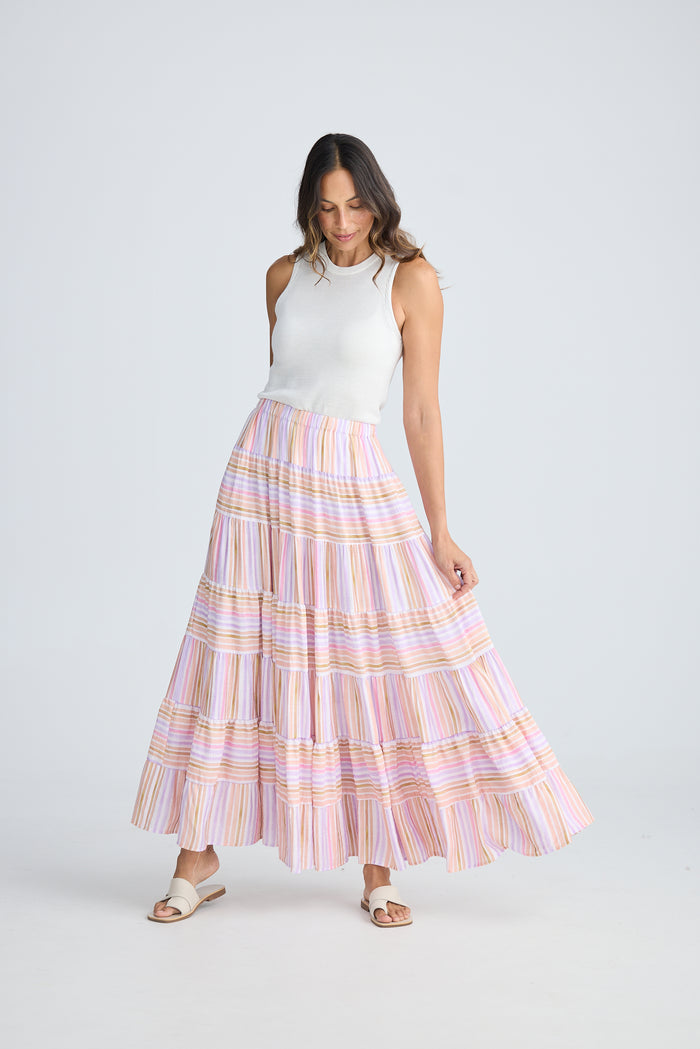 Blossom Skirt (Painterly Stripe)