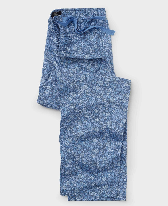Men's Blue Cotton Floral Lounge Pants mannequin shot