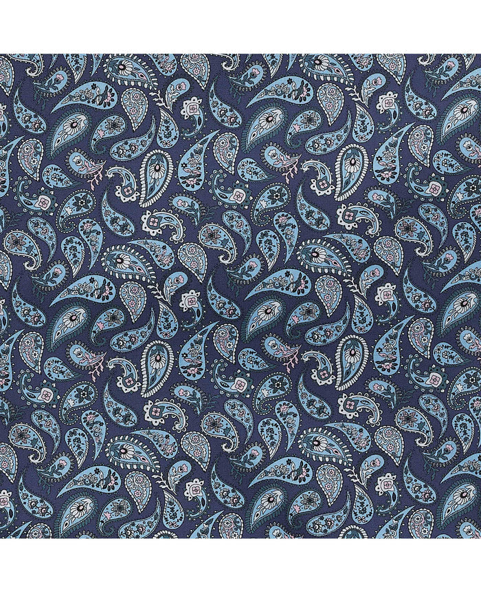 Men's Blue Cotton Paisley Lounge Pants fabric detail