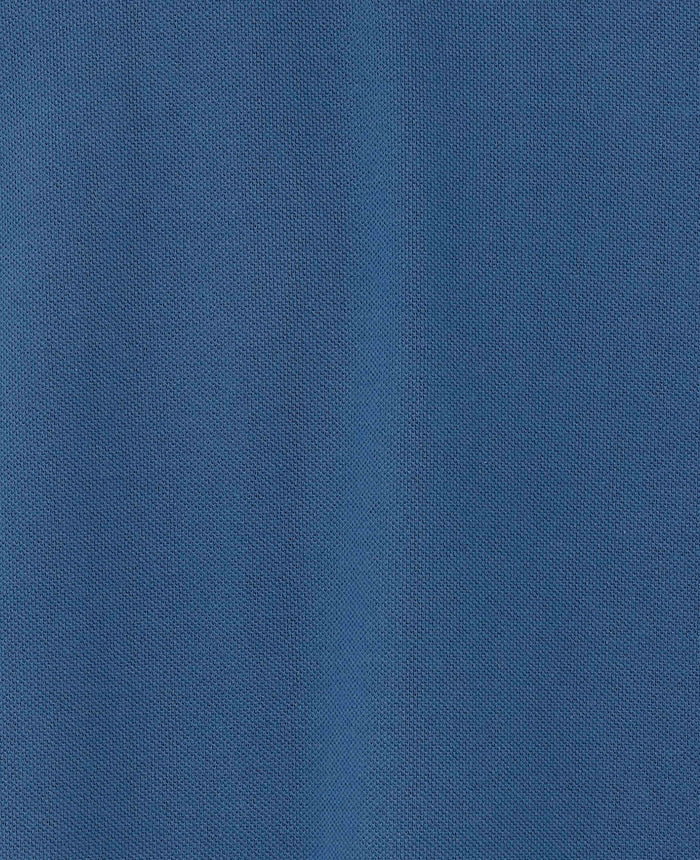 Men's Blue Cotton Piqué Short Sleeve Polo Shirt fabric detail
