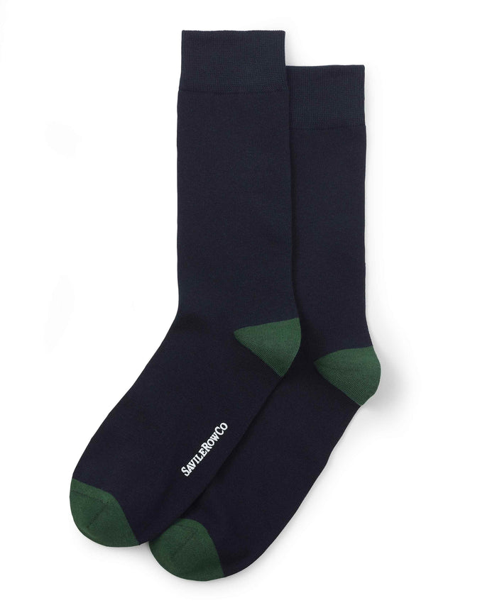 Men's Blue Cotton Rich Socks Three Pack pair view