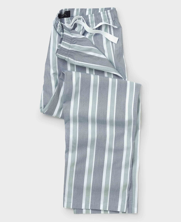 Men's Green Cotton Striped Lounge Pants mannequin shot