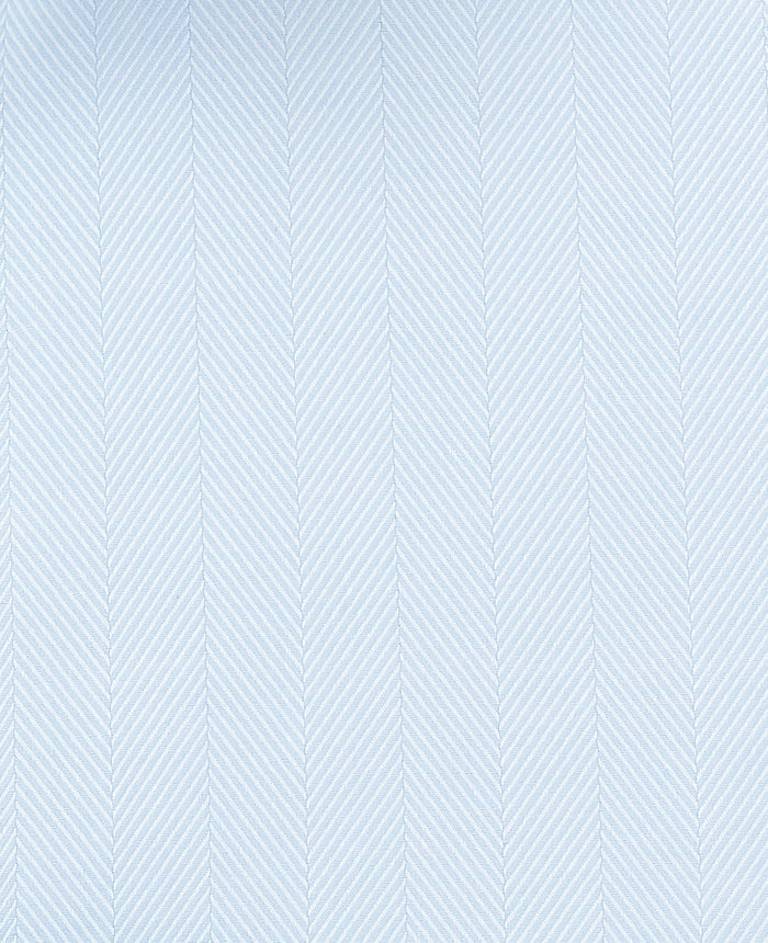 Men's Blue Herringbone Cotton Slim Fit Formal Shirt With Single Cuffs fabric detail
