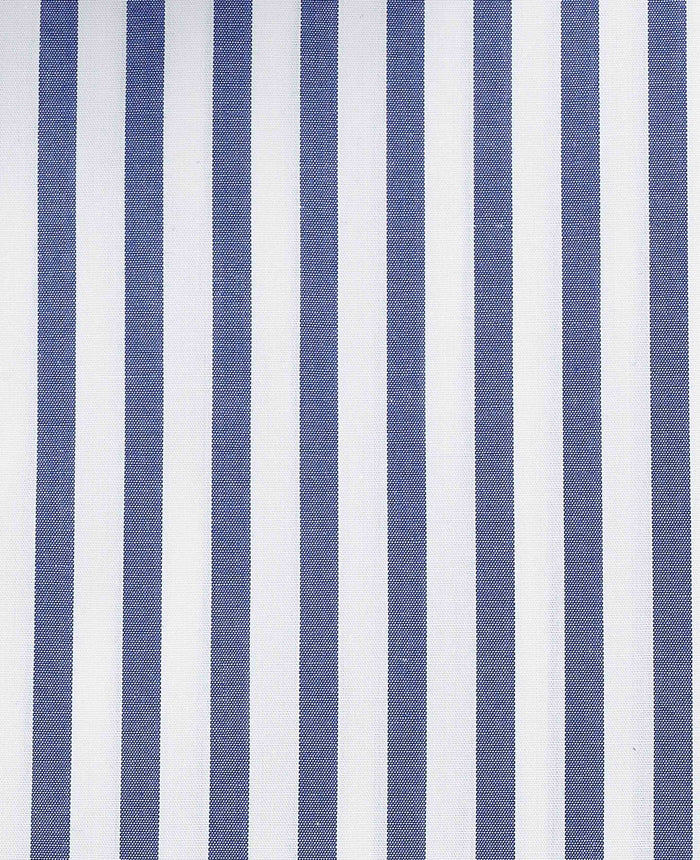 Men's Blue Stripe Cotton Poplin Slim Fit Formal Shirt With Single Cuffs fabric detail
