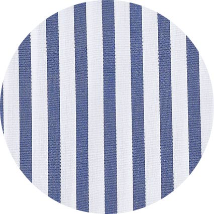 Men's Blue White Cotton Poplin Striped Classic Fit Formal Shirt With Double Cuffs fabric detail