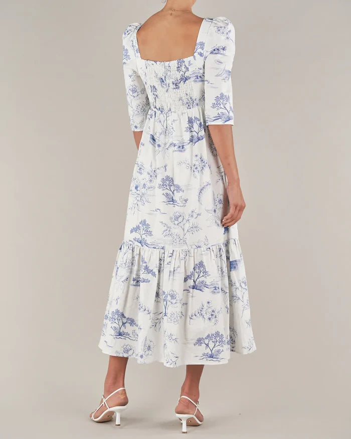 Blue Willow Linen Maxi