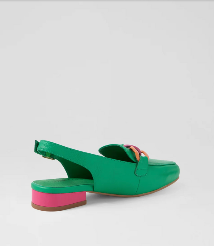 Bright Green Women's Leather Slingback | Gretel Lane
