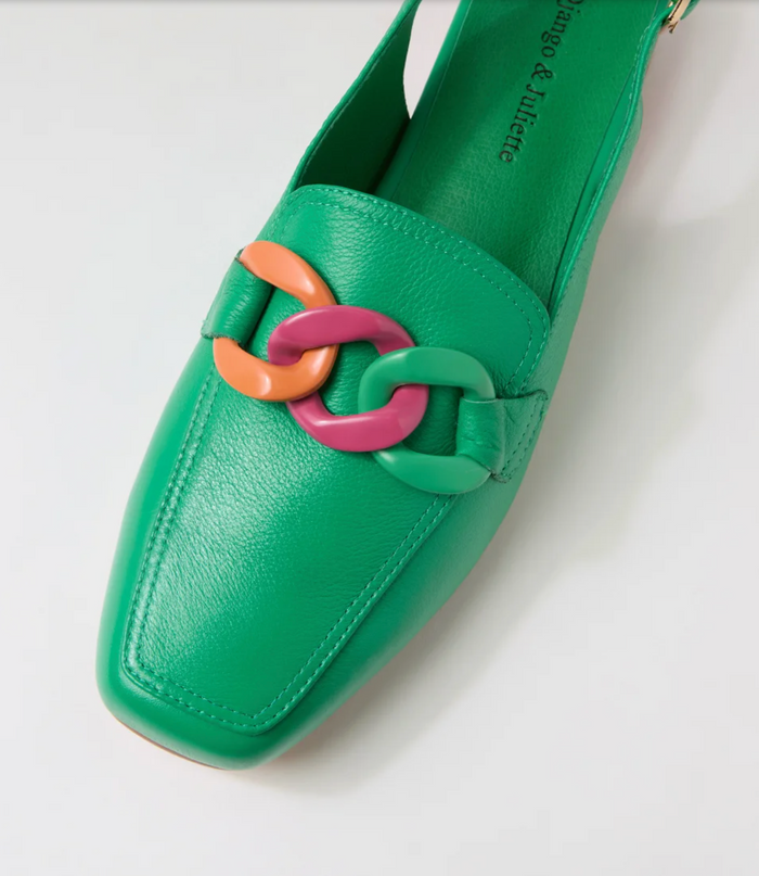Bright Green Women's Leather Slingback | Gretel Lane