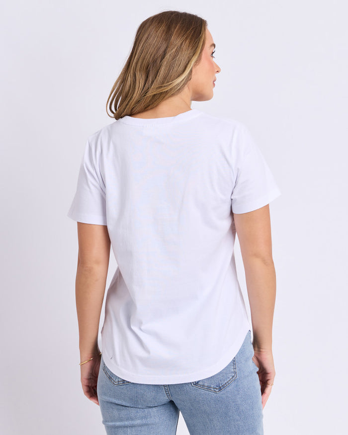 Foxwood Botany Lemon Cotton Tee White | Women's T-shirts | Gretel Lane