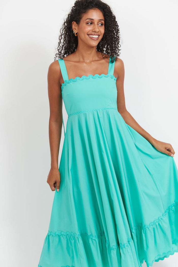 Haven Brasilia Tie Maxi Dress | Mint Green Maxi Dress with Square Neckline and Tie-Up Straps | Women's Clothing Boutique Roma QLD