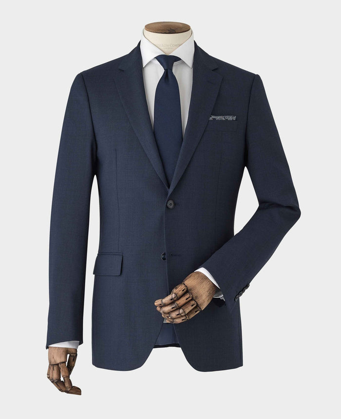 Bright Navy Wool Blend Tailored Suit Jacket