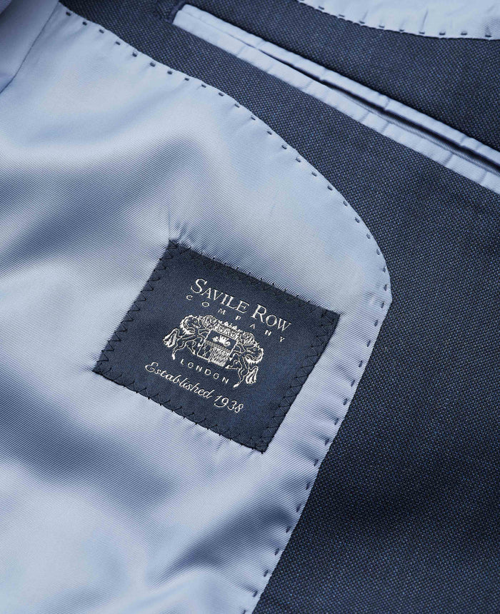 Bright Navy Wool Blend Tailored Suit Jacket