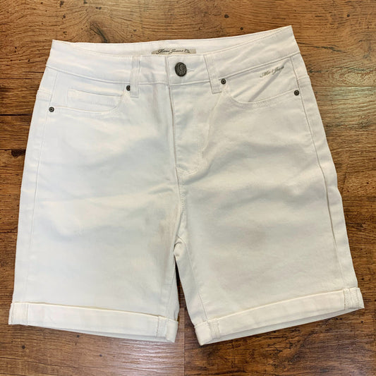 Brooke White Stretch Denim Shorts