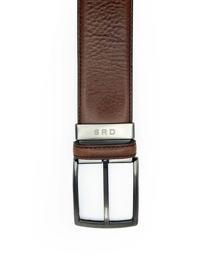 Men's Brown Leather Belt flat