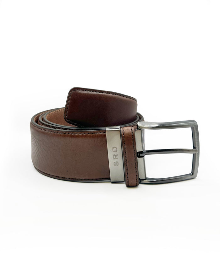 Men's Brown Leather Belt rolled