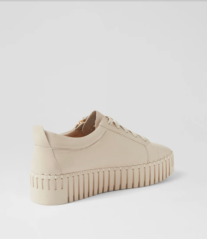 Women's Beige Sneaker with Gold Zip | Gretel Lane