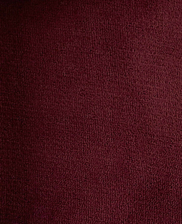 Burgundy Rope Edge Fleece Dressing Gown fabric detail