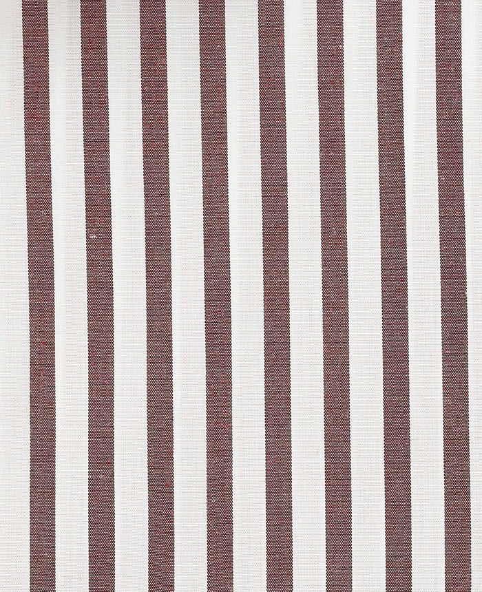 Men's Burgundy Stripe Cotton Poplin Classic Fit Formal Shirt With Double Cuffs fabric detail