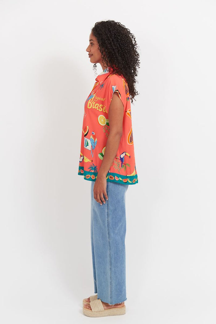 Cabana Sleeveless Shirt (Brasil Coral)