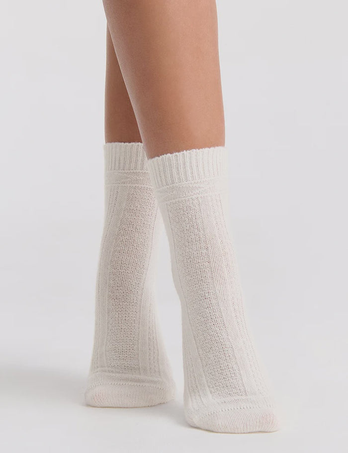 Levante Camella Wool Blend Crew Sock in Crème | Women's Socks | Gretel Lane