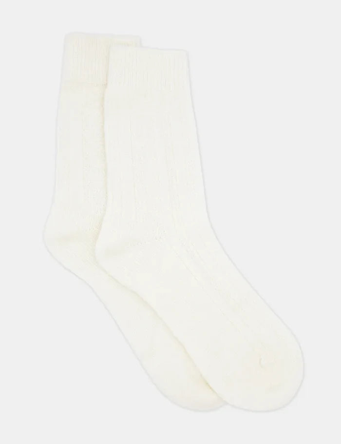 Levante Camella Wool Blend Crew Sock in Crème | Women's Socks | Gretel Lane