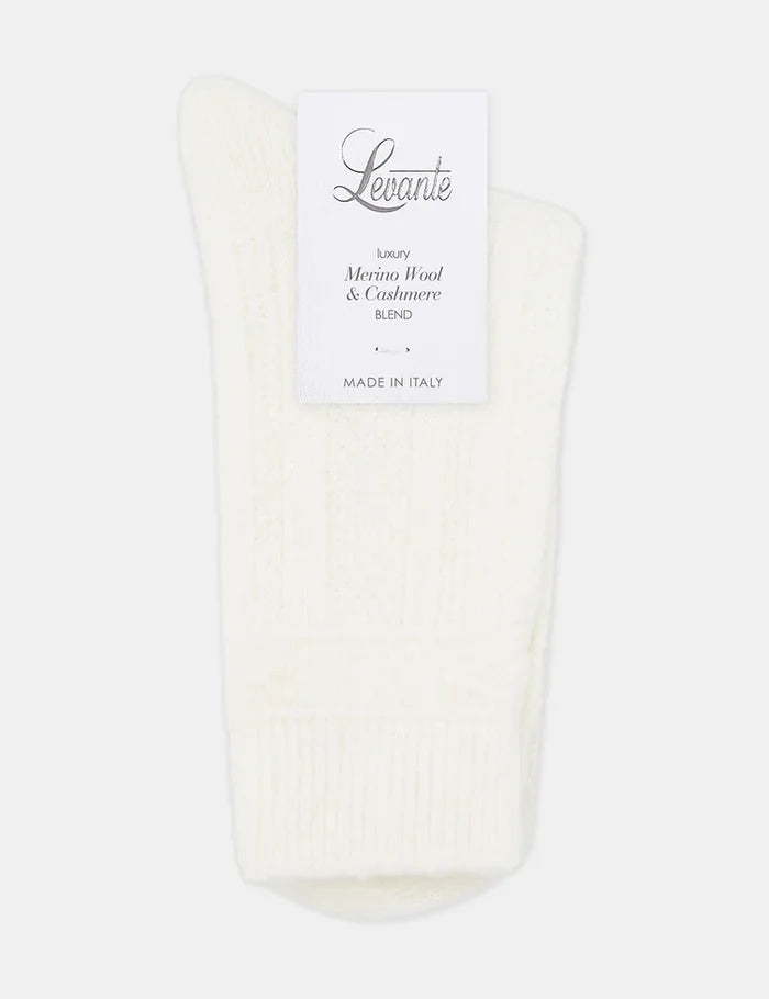 Levante Camella Wool Blend Crew Sock in Crème | Women's Socks | Gretel Lane