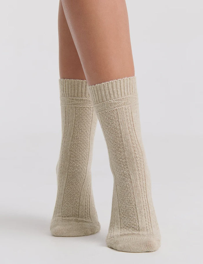 Levante Camella Wool Blend Crew Sock in Oatmeal | Women's Socks | Gretel Lane