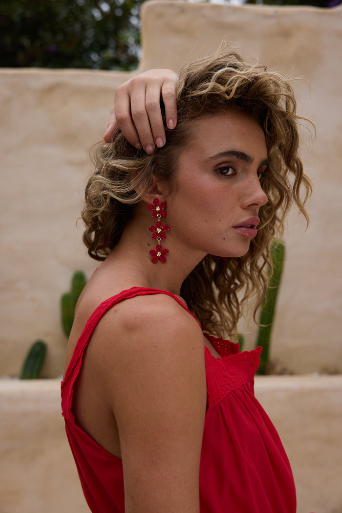Camilla Earrings (Red)
