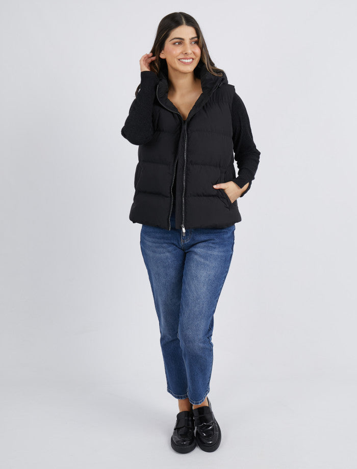 Foxwood Camilla Black Hooded Puffer Vest
