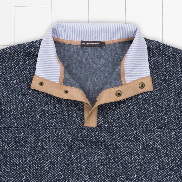 Washed   Navy | Cascade Herringbone Pullover | Detail