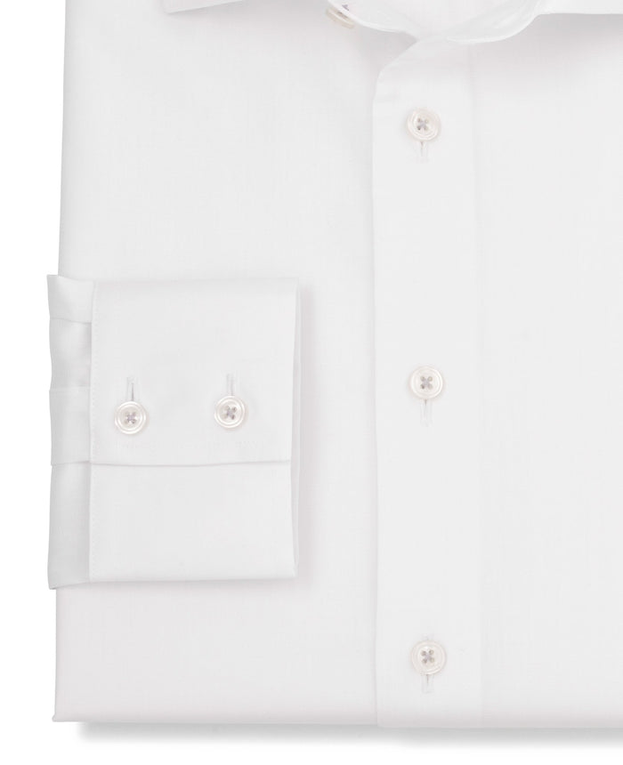 caspar white herringbone made to measure shirt cuff detail